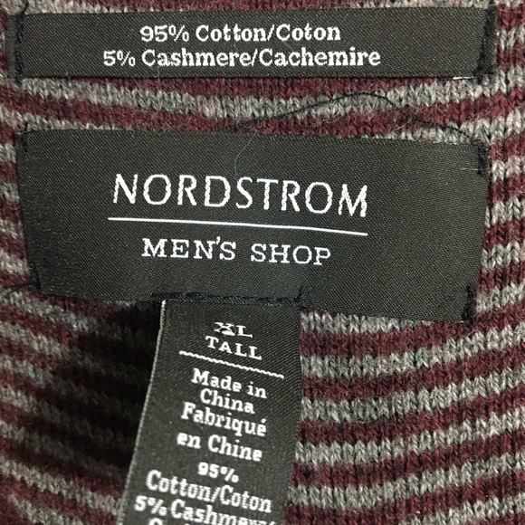 Nordstrom Men's Tall Maroon Cardigan Top - Picture 2 of 4